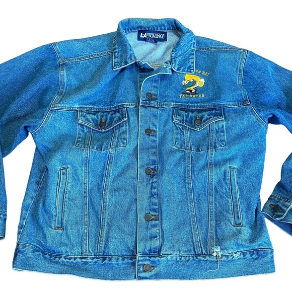 Mens Medium Denim Jacket Green Bay Packers Tailgator Embroidered LA Loving - Picture 3 of 12